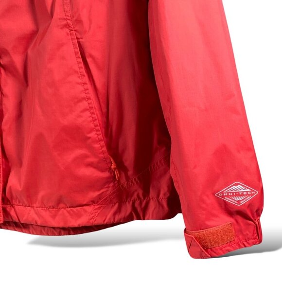 Columbia OmniTech Rain Jacket Women's Sz L Red Waterproof Breathable Lightweight - Picture 4 of 13